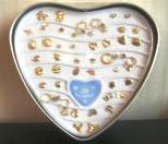 (image for) Earrings Set of 24 Heart Tin